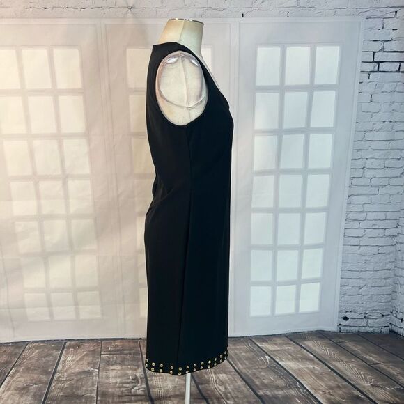 Boston Proper Sleeveless Gold Studded Hem Side Slit Black Dress Size S - Picture 4 of 10